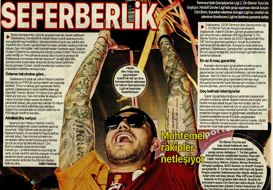 "Icardi için seferberlik" | Sporun manşetleri (7 Haziran 2023)