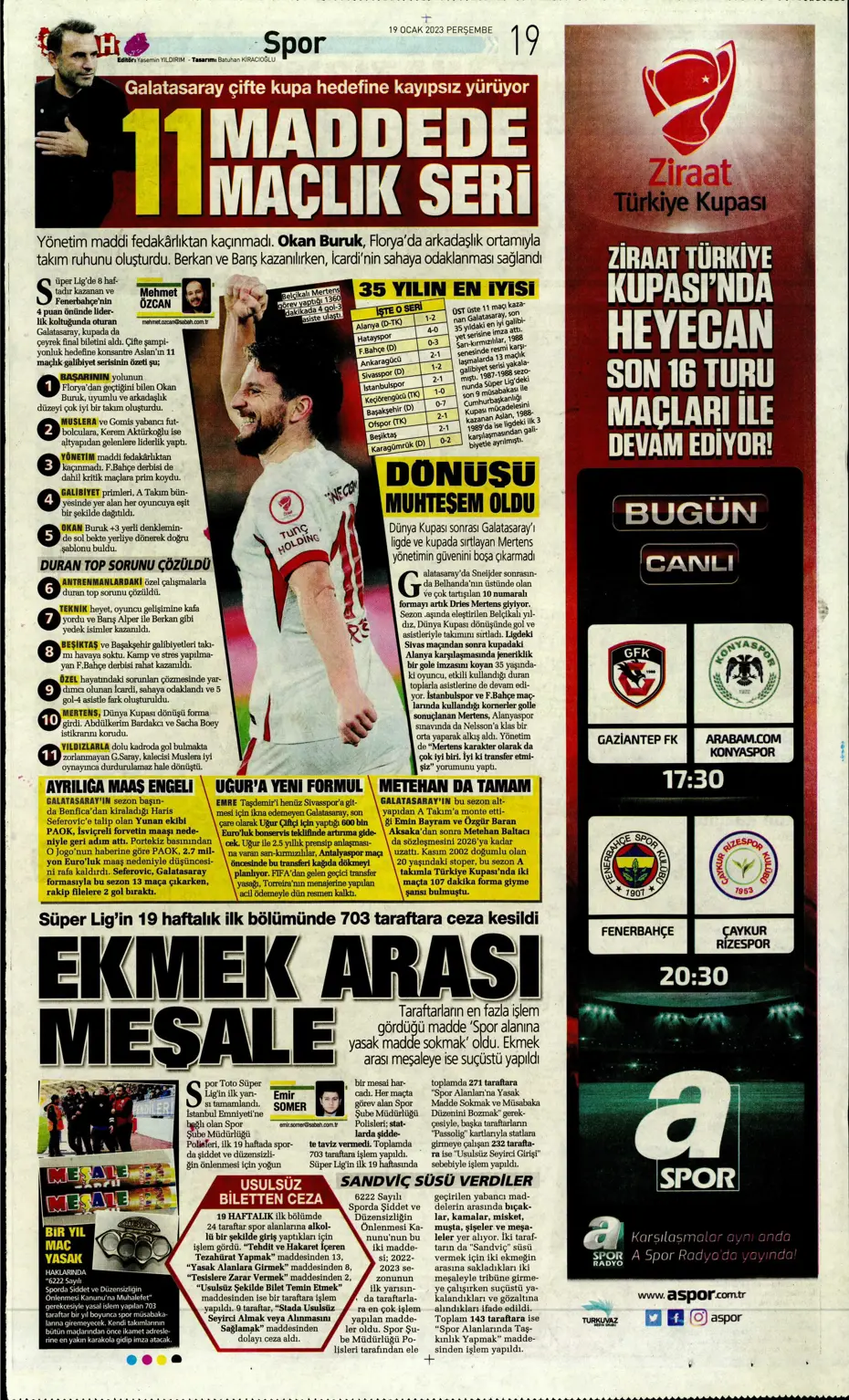 Sporun Manşetleri (19 Ocak 2023) - 24