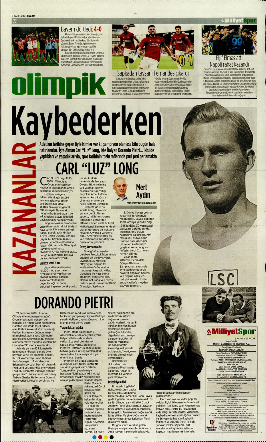 "Kadıköy'de tarihi fırtına" | Sporun manşetleri (5 Kasım 2023) - 33