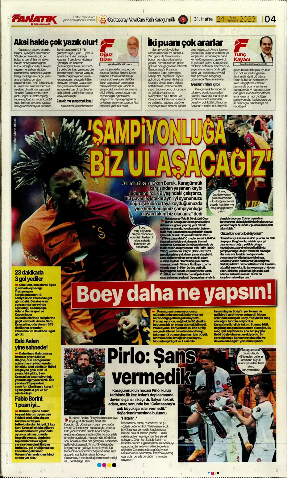 "Buruk bayram" | Sporun manşetleri (24 Nisan 2023) - 4