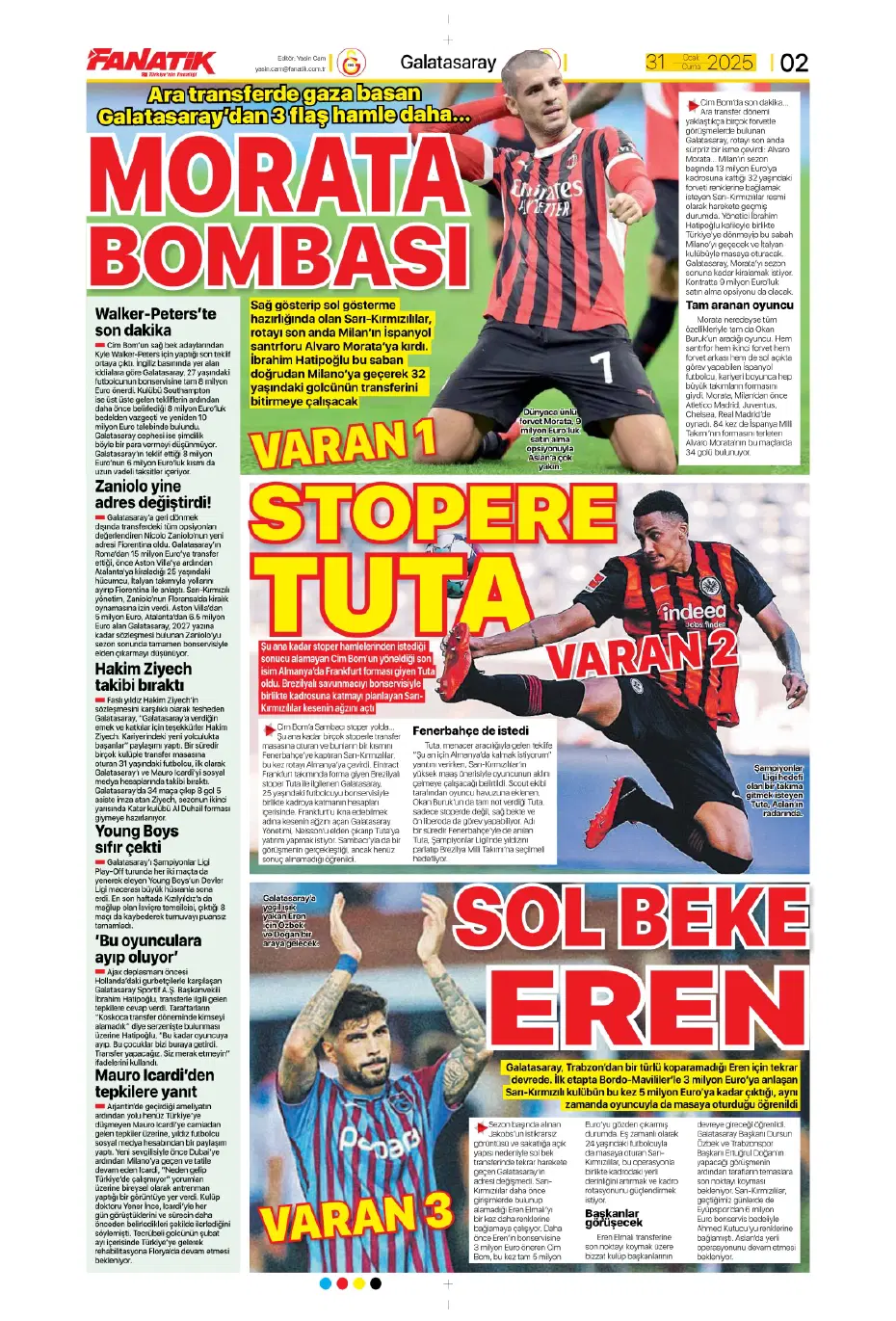 "Galatasaray ve Fenerbahçe play, Beşiktaş off" | Sporun manşetleri - 5