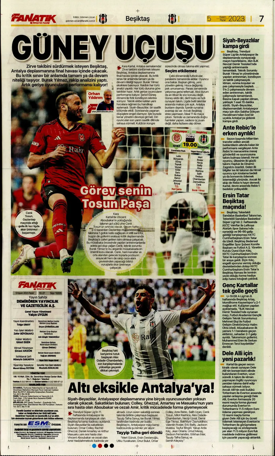 "Kadıköy'de tarihi fırtına" | Sporun manşetleri (5 Kasım 2023) - 7