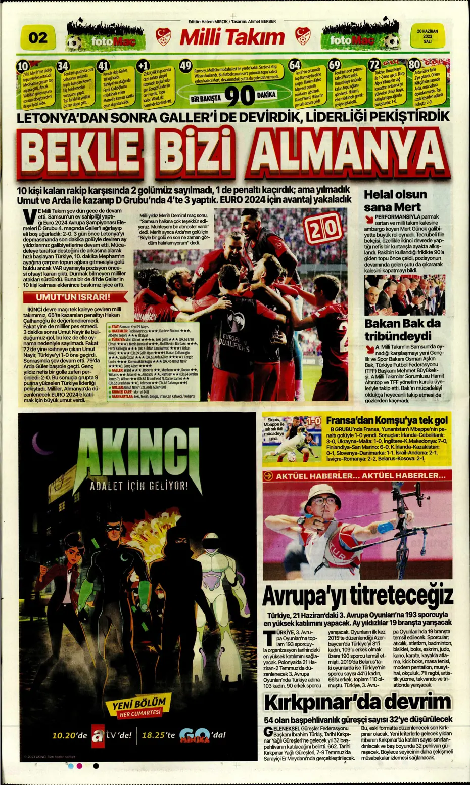 "Bekle bizi Almanya" | Sporun Manşetleri - 8