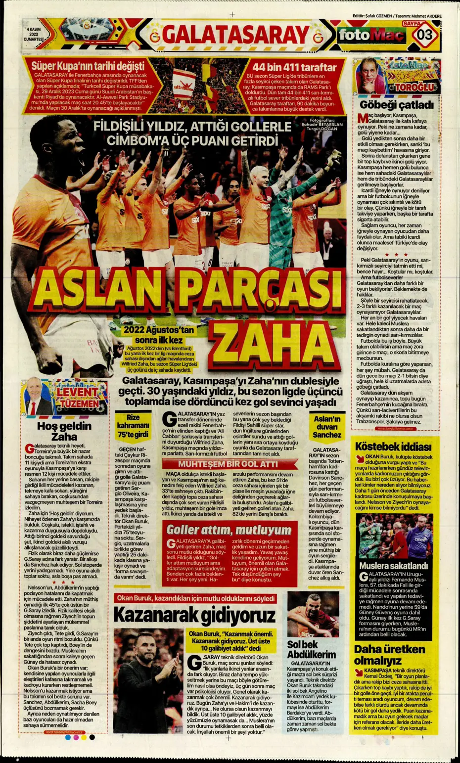 "Derbinin şifresi ilk çeyrek" | Sporun manşetleri (4 Kasım 2023) - 14