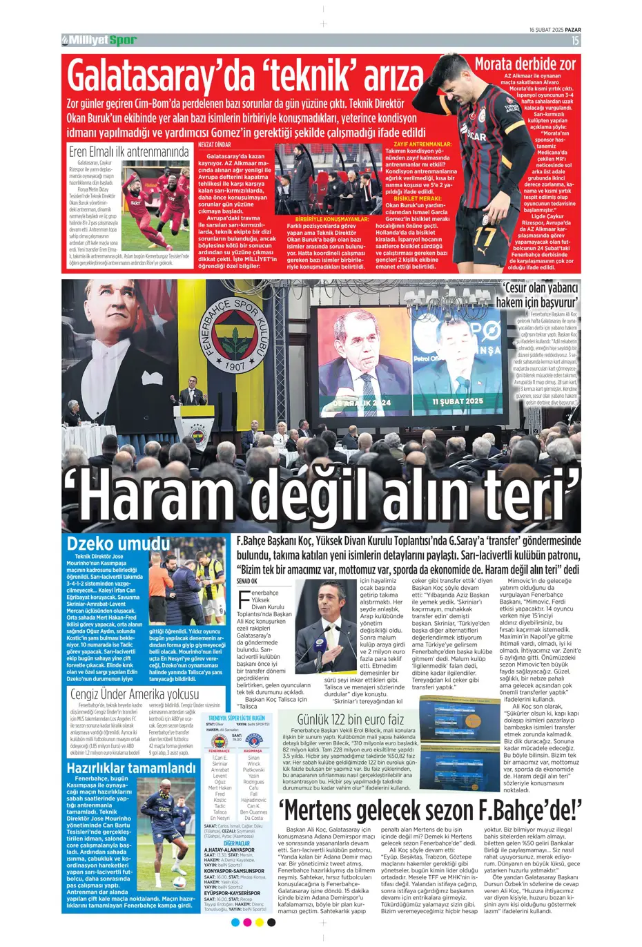 "Fırtınanın rengi siyah-beyaz" | Sporun manşetleri - 24