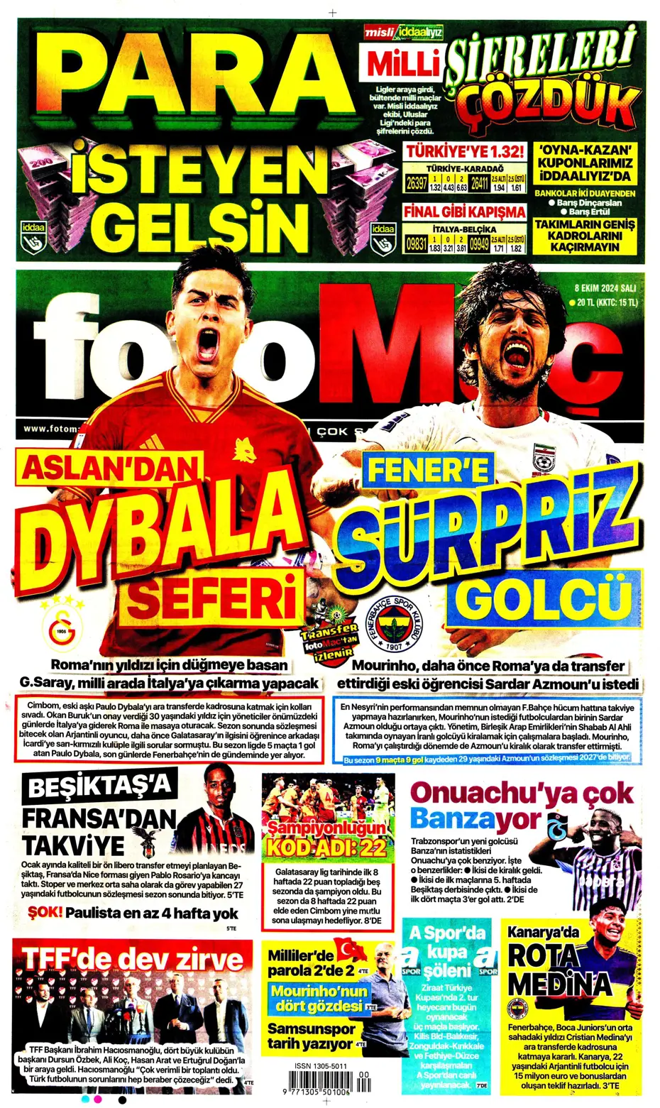 "Fenerbahçe'ye sürpriz golcü" | Sporun manşetleri (8 Ekim 2024) - 11