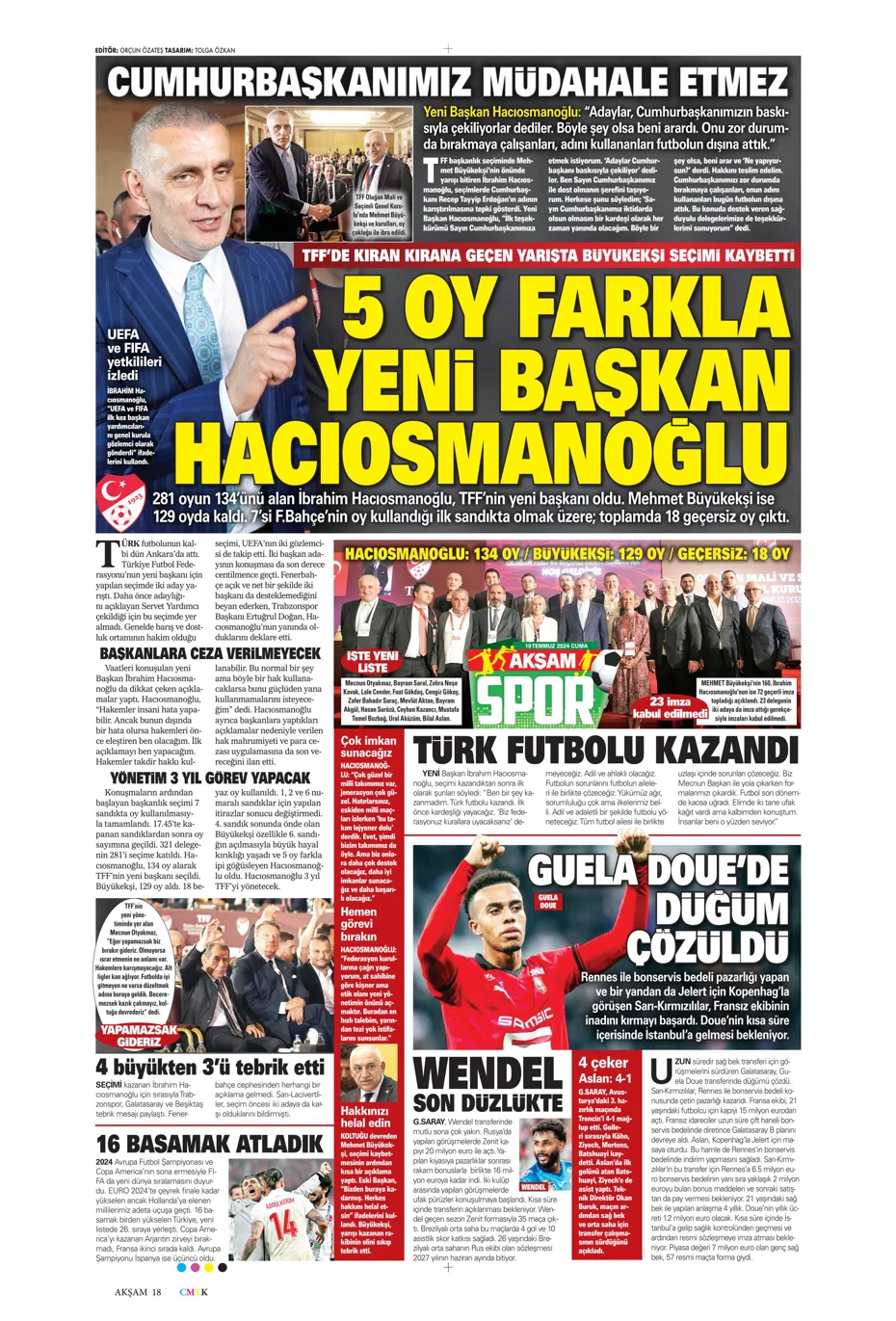 "Doue'nin vizesi Drogba'dan" | Sporun manşetleri (19 Temmuz 2024) - 1 "Doue'nin vizesi Drogba'dan" | Sporun manşetleri (19 Temmuz 2024) - 1
