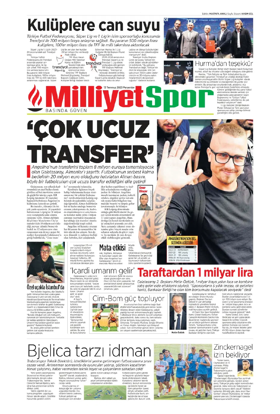 "Aslan Thiago" | Sporun manşetleri (13 Temmuz 2023) - 15