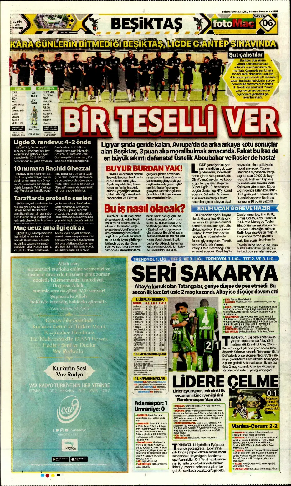 "Fenerbahçe kasırgası" | Sporun manşetleri (30 Ekim 2023) - 13