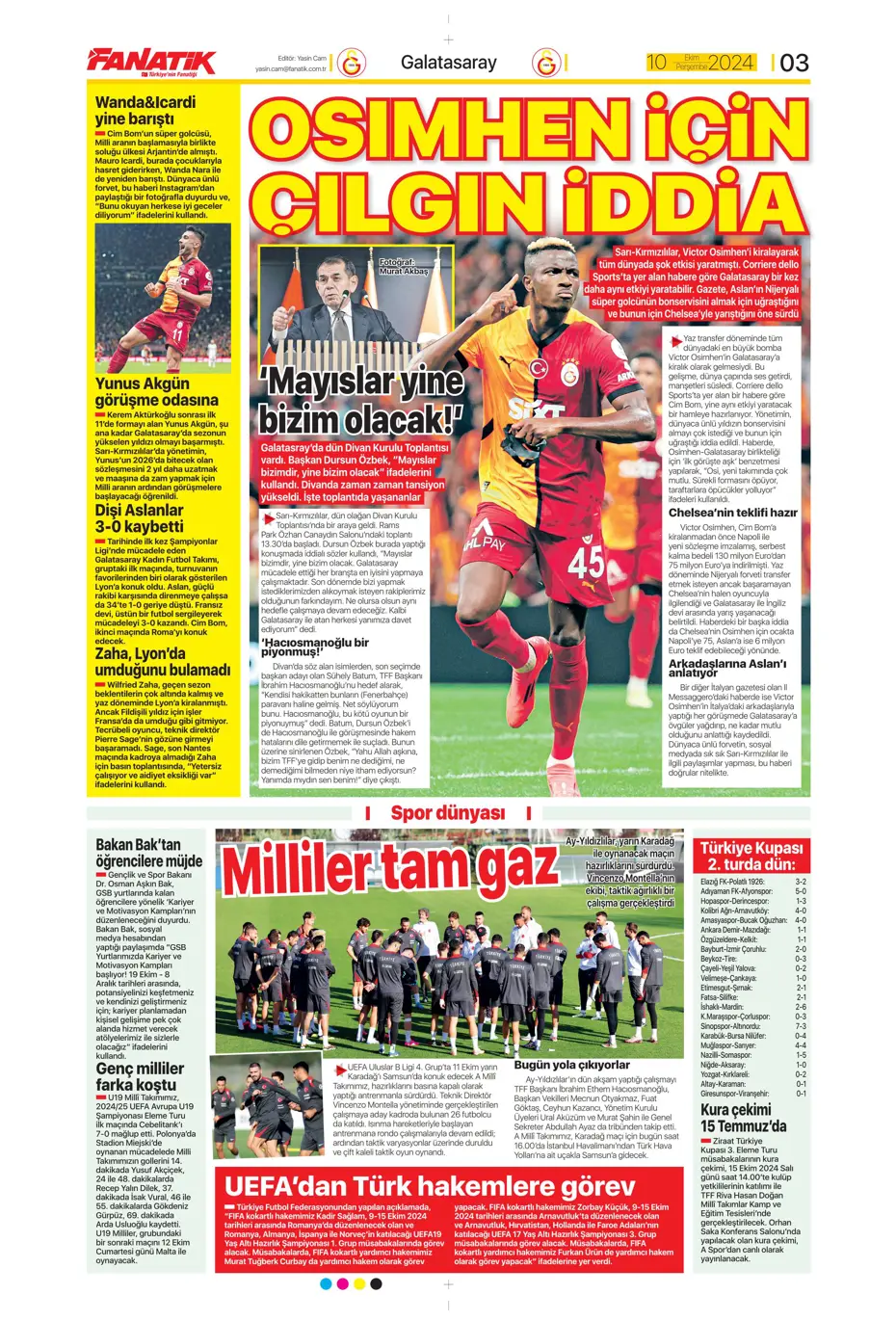 "Dybala bombası" | Sporun manşetleri (10 Ekim 2024) - 7