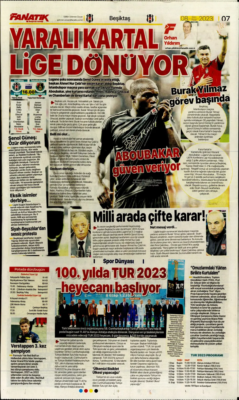 "Bjelica gidiyor, Avcı geliyor" | Sporun manşetleri (8 Ekim 2023) - 7