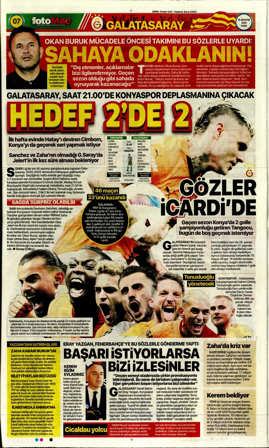 "Mateo Kovacic adım adım Fenerbahçe'ye" | Sporun manşetleri - 16 "Mateo Kovacic adım adım Fenerbahçe'ye" | Sporun manşetleri - 16