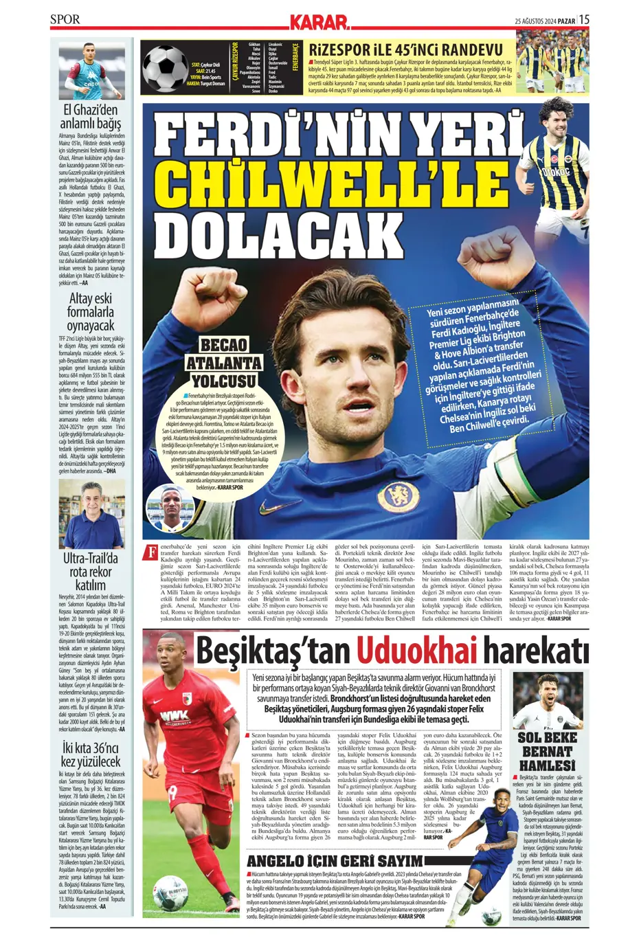 "Fenerbahçe'den yıldız bombardımanı" | Sporun manşetleri - 19 "Fenerbahçe'den yıldız bombardımanı" | Sporun manşetleri - 19