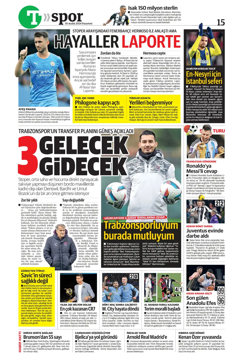 "Fenerbahçe'den 3 ülkede dev operasyon" | Sporun manşetleri - 36