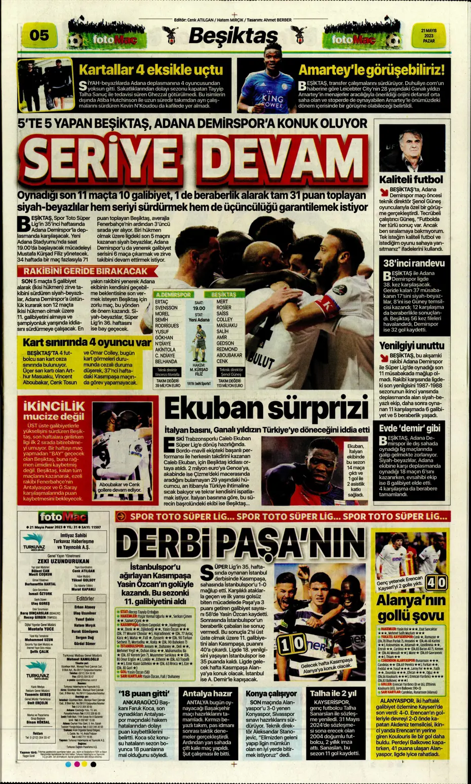 "Mauro Icardi ile 23. şampiyonluğa" Günün spor manşetleri (21 Mayıs 2023) - 9 "Mauro Icardi ile 23. şampiyonluğa" Günün spor manşetleri (21 Mayıs 2023) - 9
