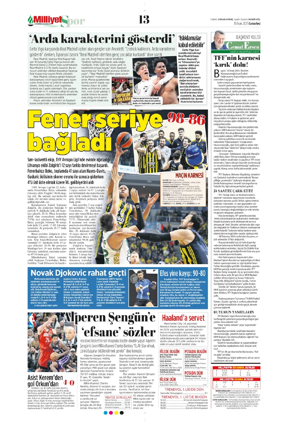 "Diego Carlos'u F.Bahçe kaptı!" | Sporun manşetleri (18 Ocak 2025) - 15 "Diego Carlos'u F.Bahçe kaptı!" | Sporun manşetleri (18 Ocak 2025) - 15