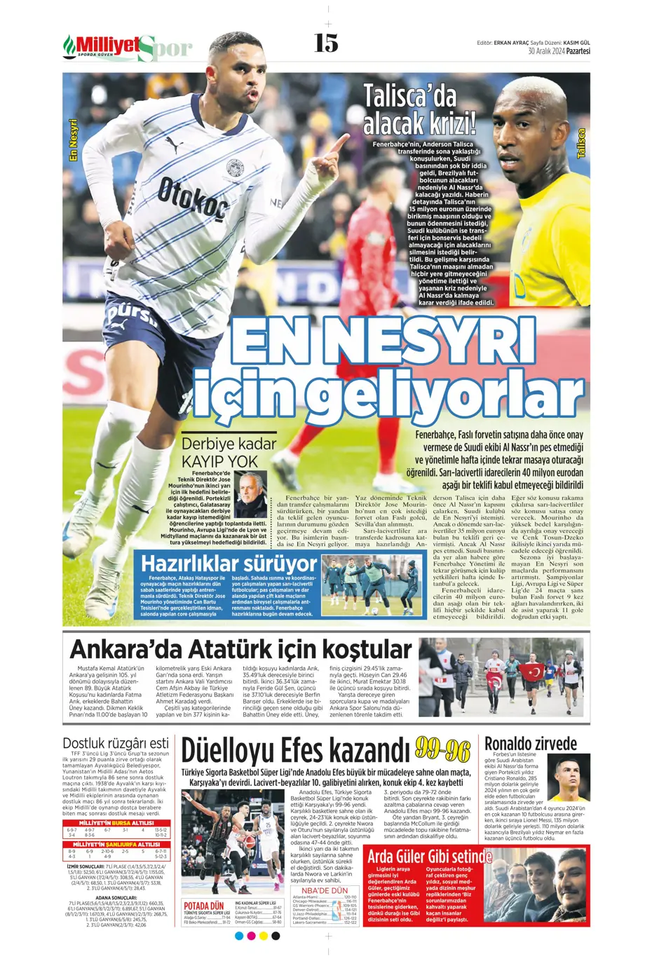 "Fenerbahçe'den 3 ülkede dev operasyon" | Sporun manşetleri - 23