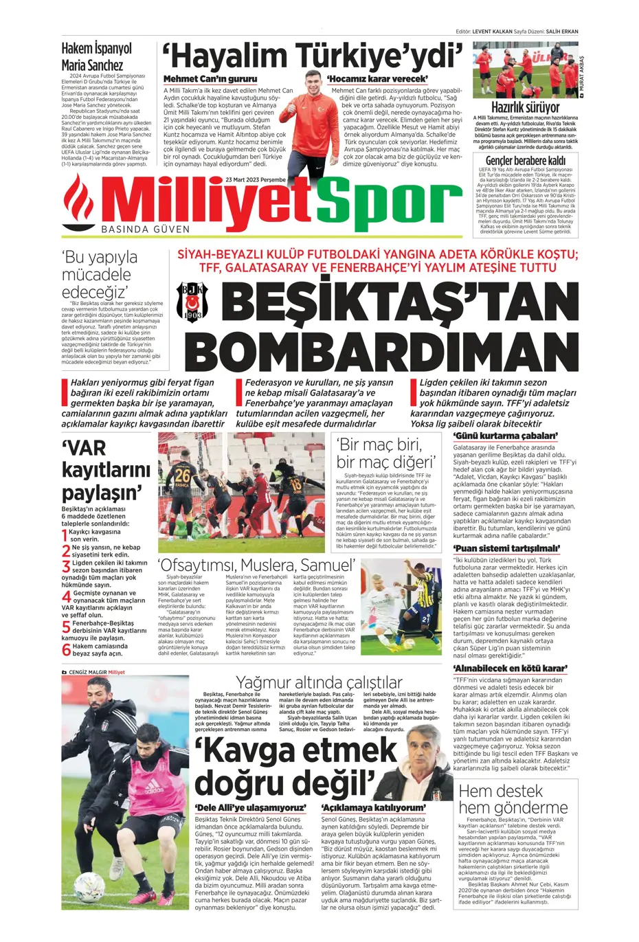 "Jesus'un derbi motivasyonu" - Gazete manşetleri (23 Mart 2023) - 24