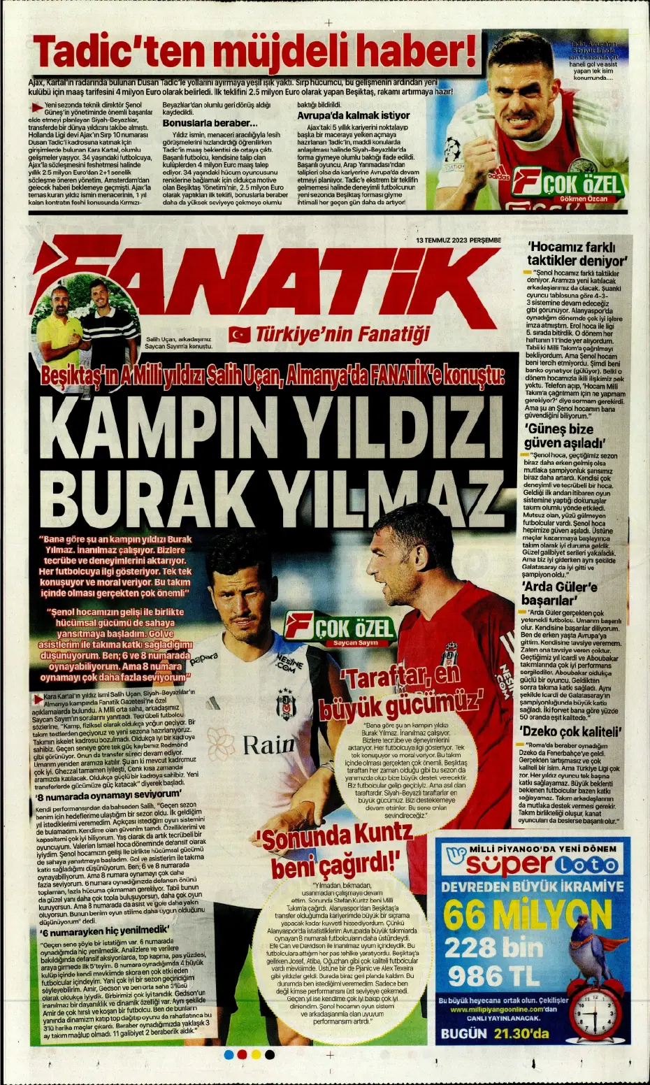 "Aslan Thiago" | Sporun manşetleri (13 Temmuz 2023) - 5