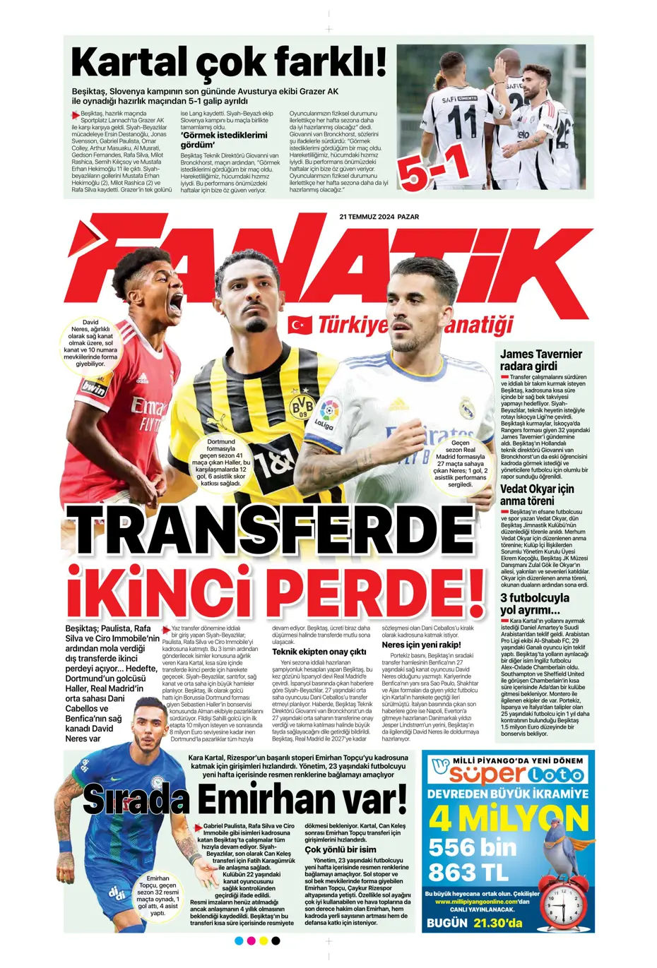 "Fenerbahçe'den Berge hamlesi" | Sporun Manşetleri (21 Temmuz 2024) - 9 "Fenerbahçe'den Berge hamlesi" | Sporun Manşetleri (21 Temmuz 2024) - 9