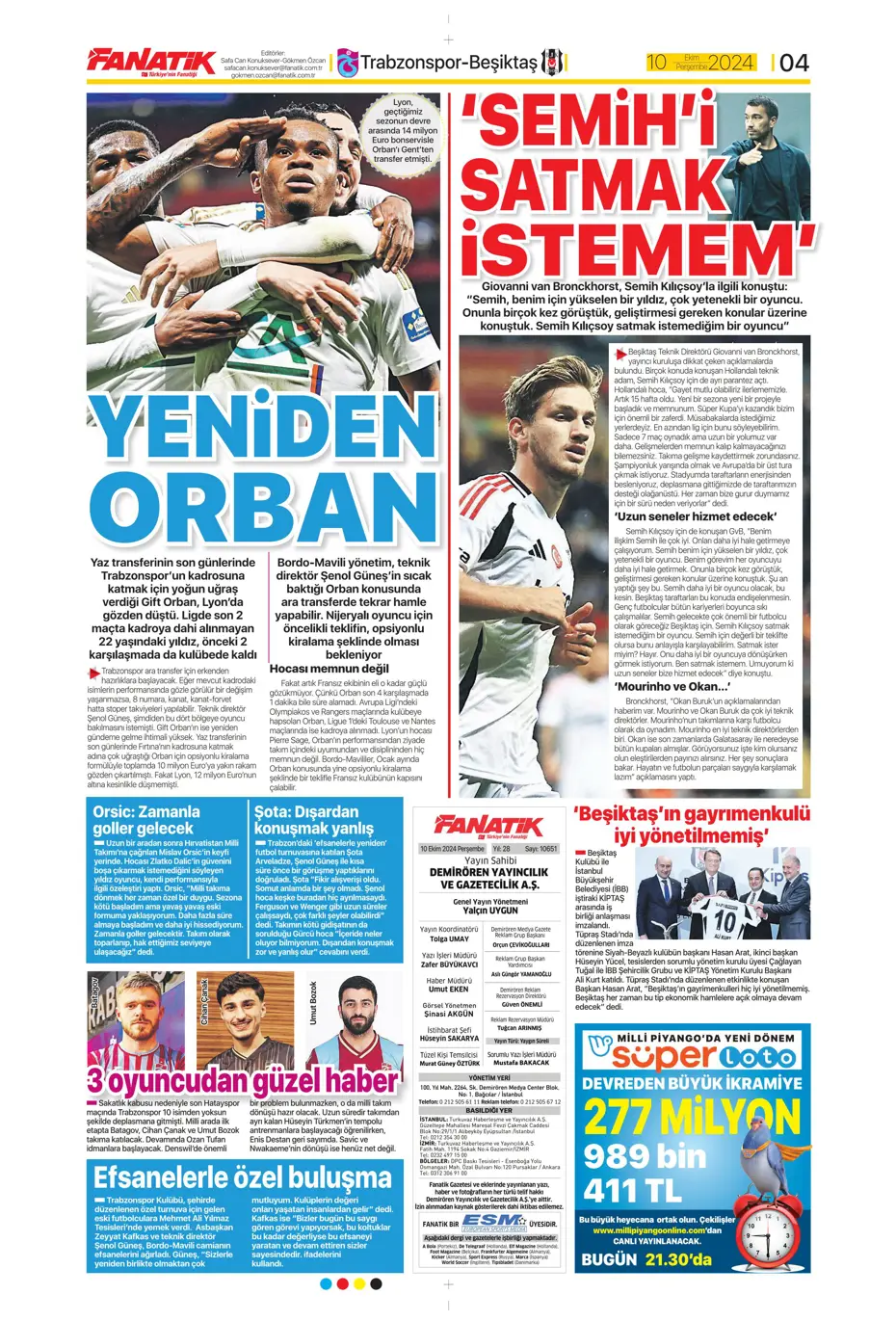 "Dybala bombası" | Sporun manşetleri (10 Ekim 2024) - 9