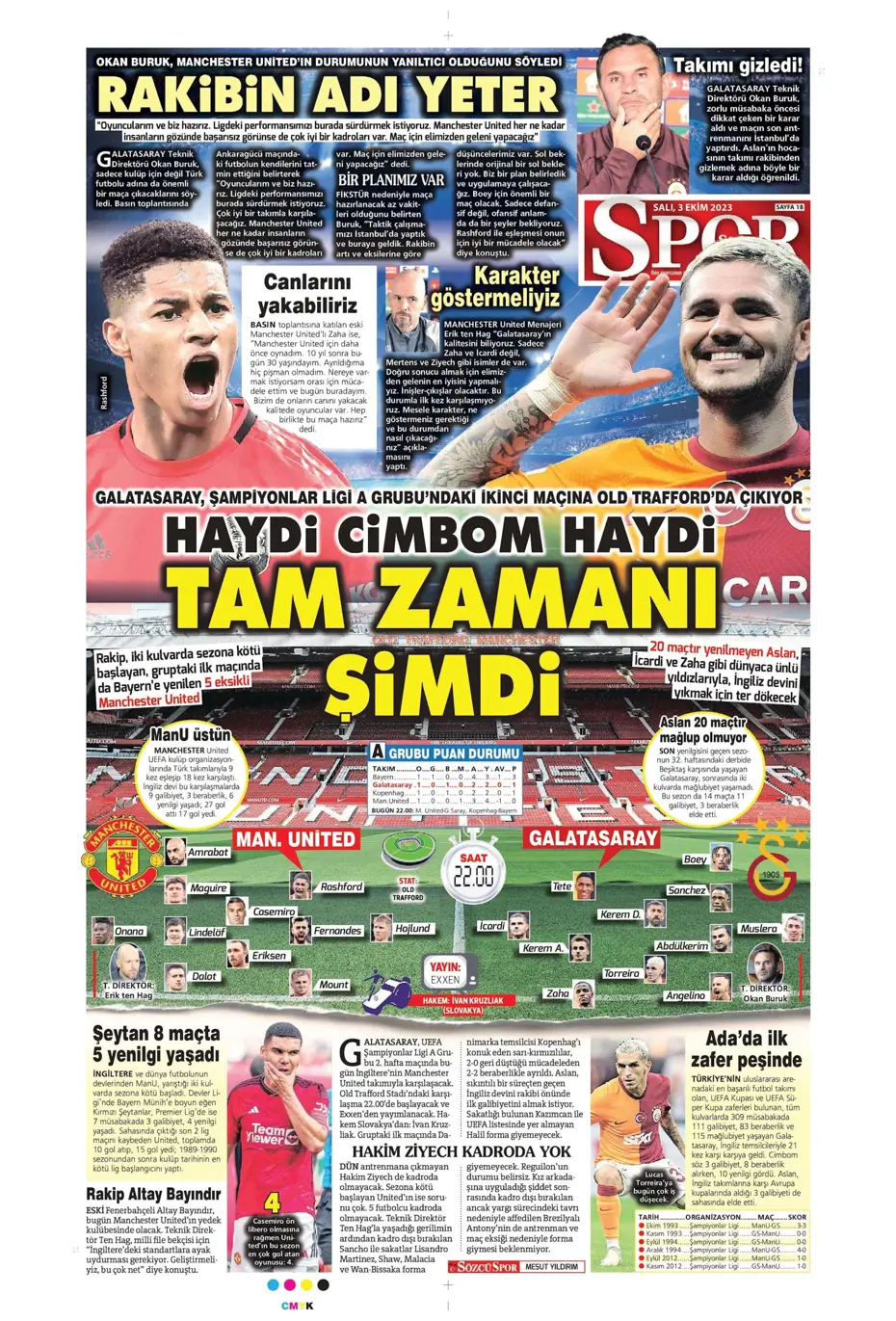 "İşte Okan Buruk'un imha planı" | Sporun manşetleri (3 Ekim 2023) - 29