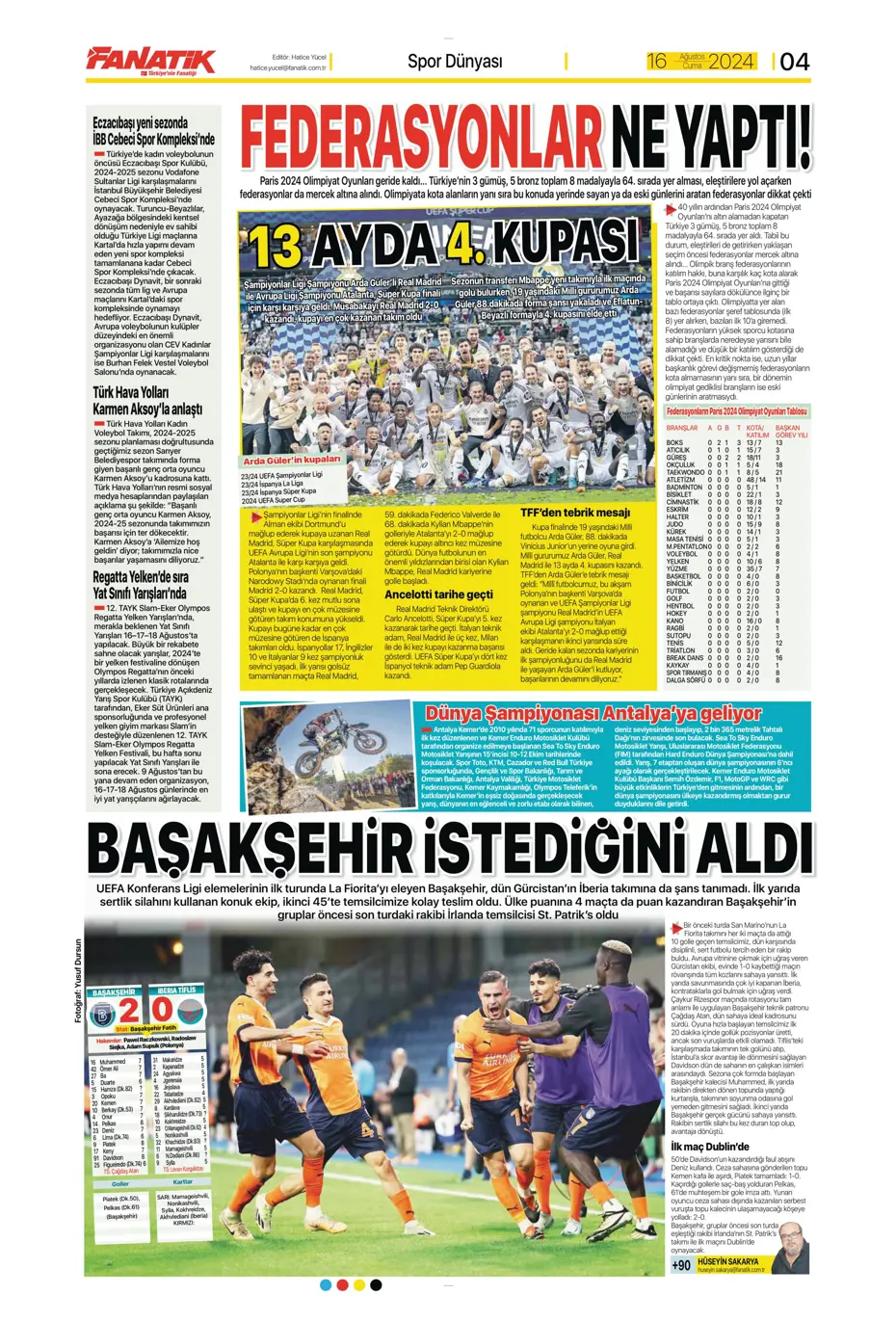 "Mateo Kovacic adım adım Fenerbahçe'ye" | Sporun manşetleri - 6 "Mateo Kovacic adım adım Fenerbahçe'ye" | Sporun manşetleri - 6