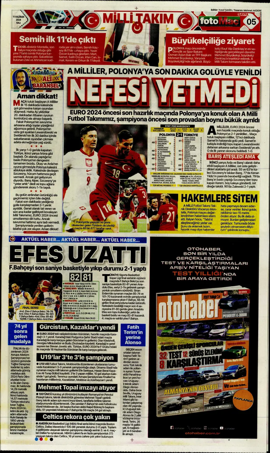 "Fenerbahçe çok ama çok büyük oynuyor'" | Sporun manşetleri (11 Haziran 2024) - 16