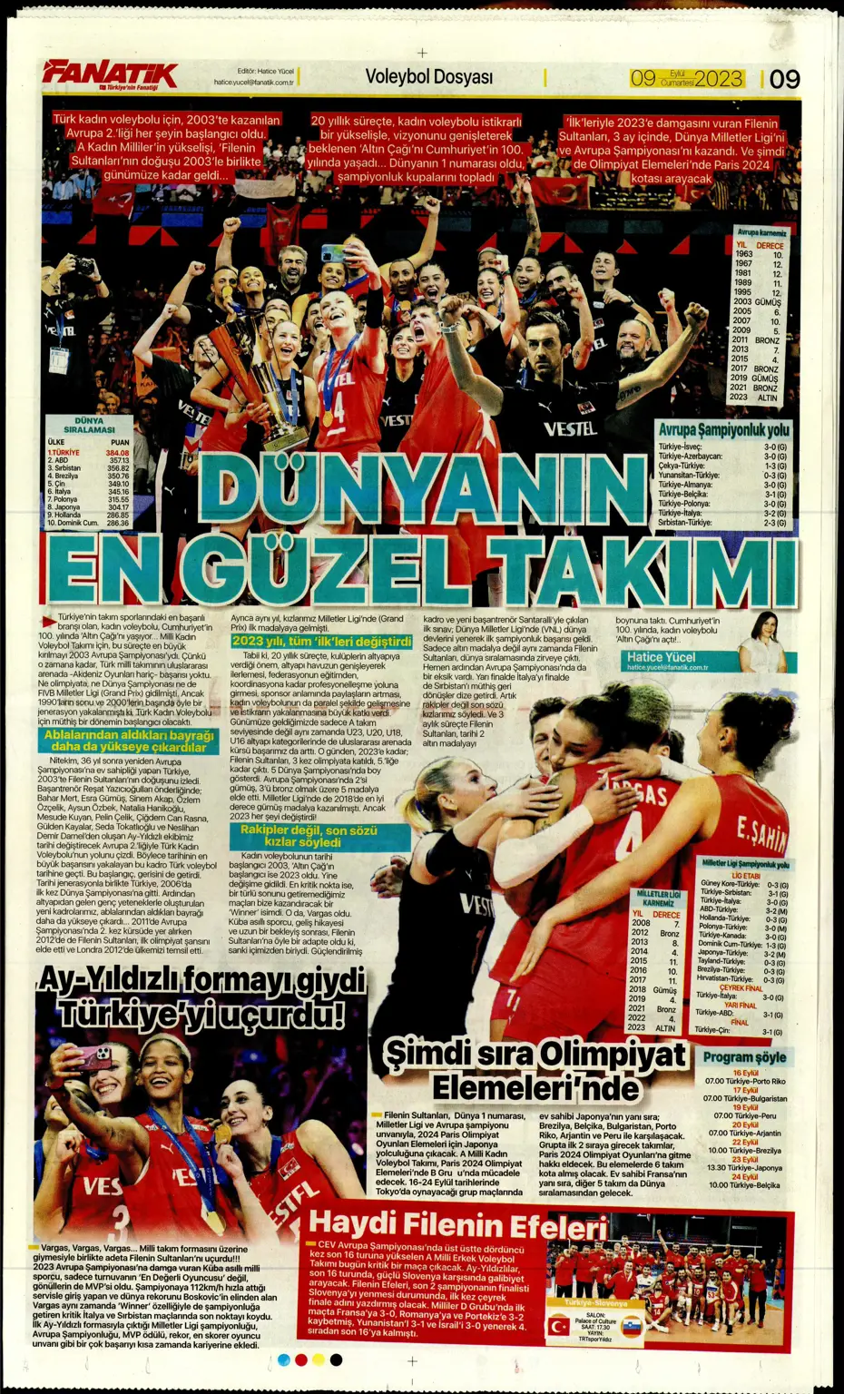 "Kuntz'un eseri" | Sporun manşetleri (9 Eylül 2023) - 12