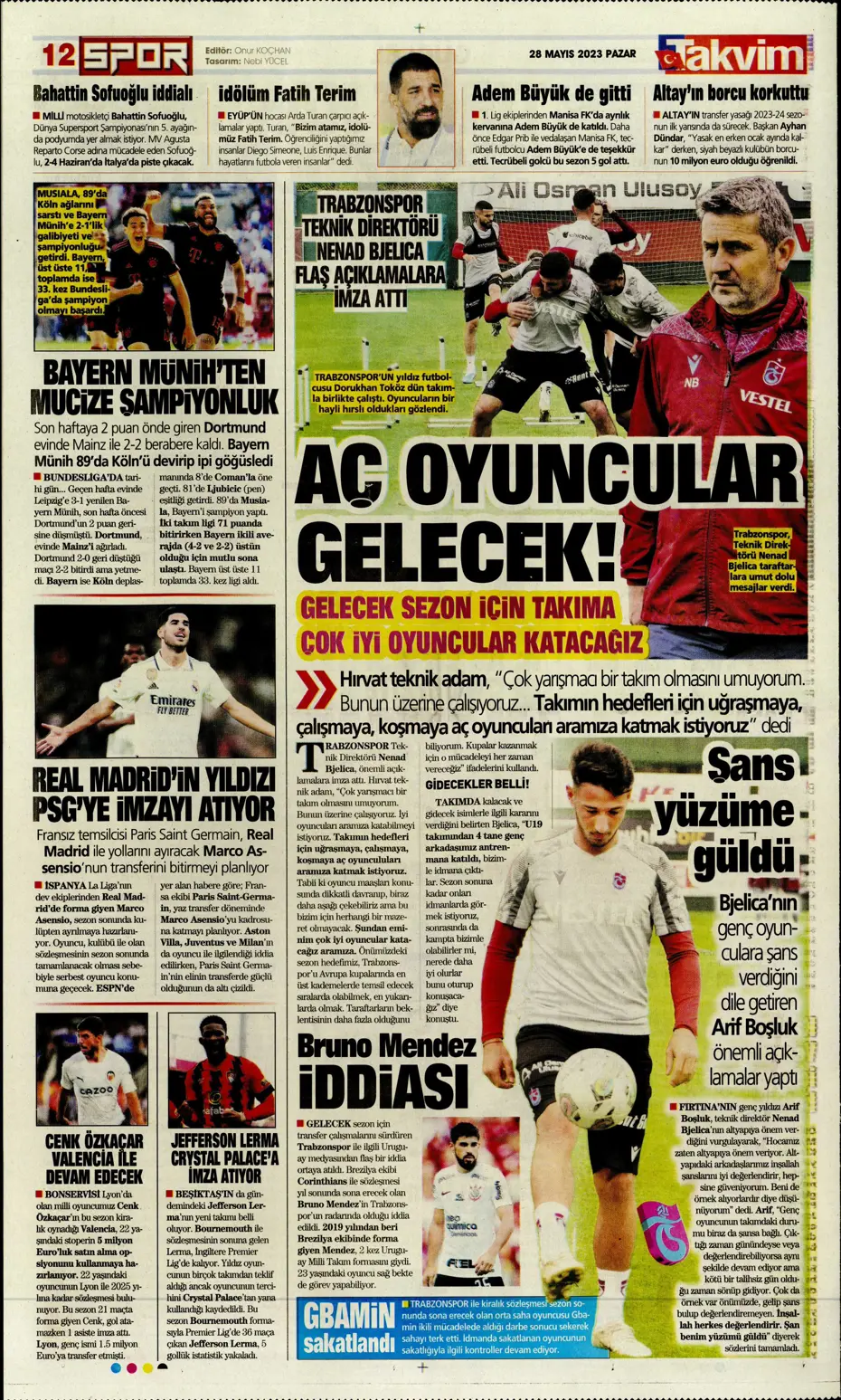 "Lukaku sürprizi" | Sporun manşetleri (28 Mayıs 2023) - 16