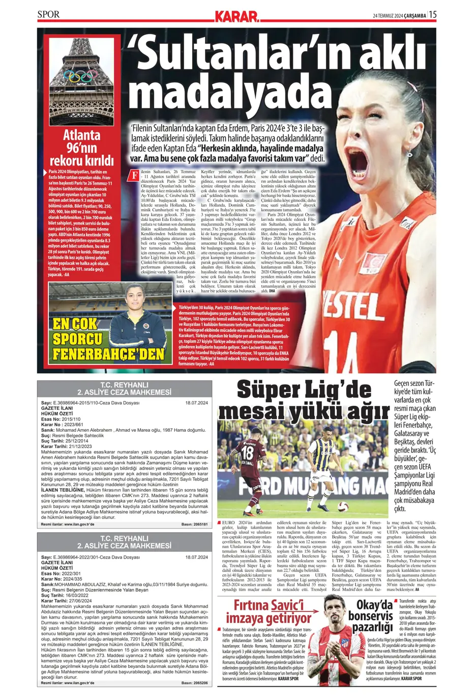 "Bu Fener'e dikkat edin" | Sporun manşetleri (24 Temmuz 2024) - 20 "Bu Fener'e dikkat edin" | Sporun manşetleri (24 Temmuz 2024) - 20