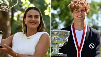 Avustralya Açık'ta Aryna Sabalenka'dan ikinci, Jannik Sinner'den ilk zafer