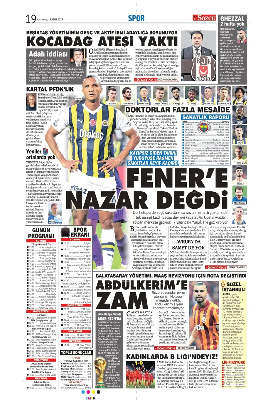 "Krunic Fenerbahçe'ye kaldı" | Sporun manşetleri (1 Kasım 2023) - 31
