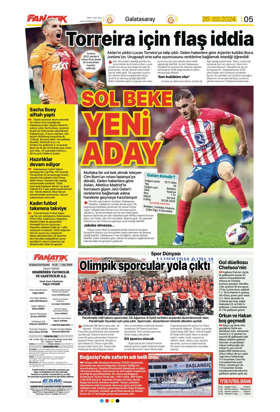 "Mou'nun planı Rize'yi dağıttı" | Sporun manşetleri (26 Ağustos 2024) - 8 "Mou'nun planı Rize'yi dağıttı" | Sporun manşetleri (26 Ağustos 2024) - 8