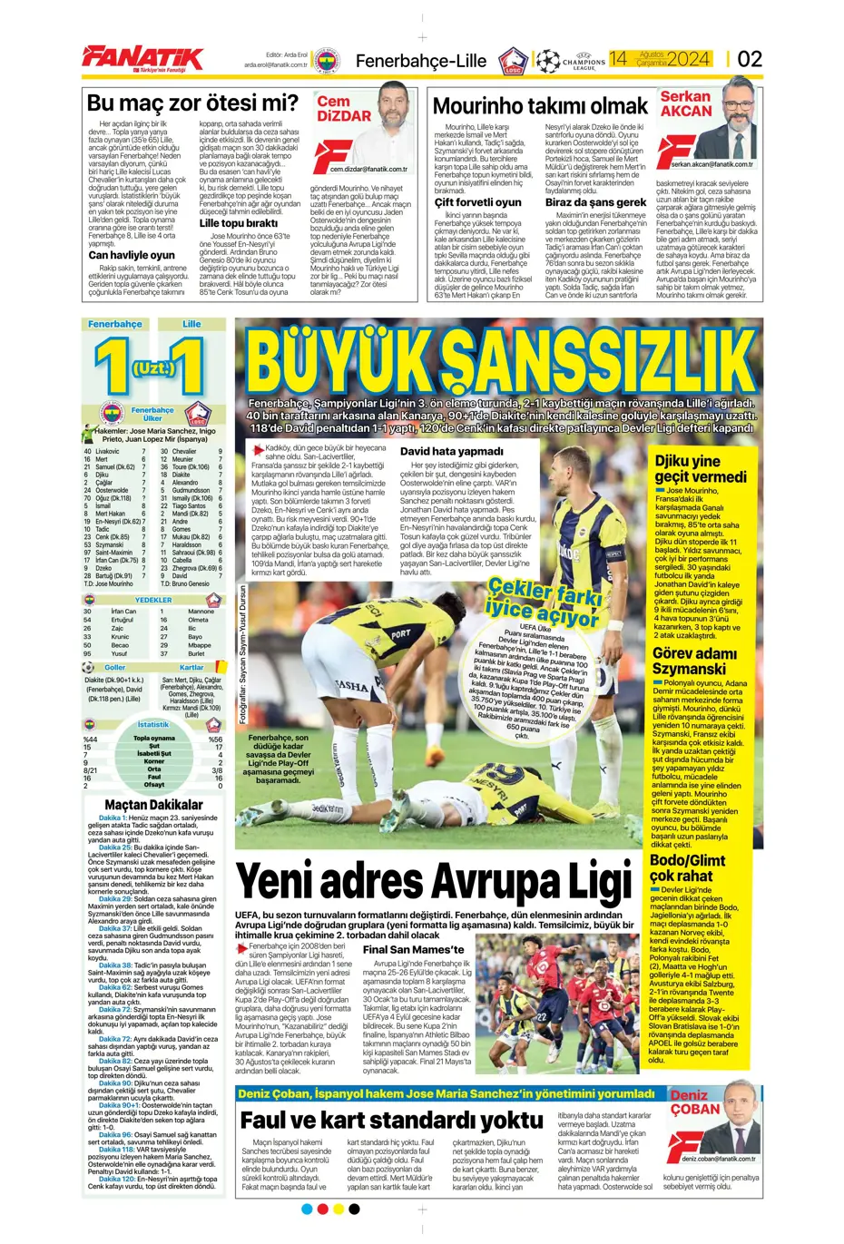 "Yüzde bin şanssızlık" | Sporun manşetleri - 3