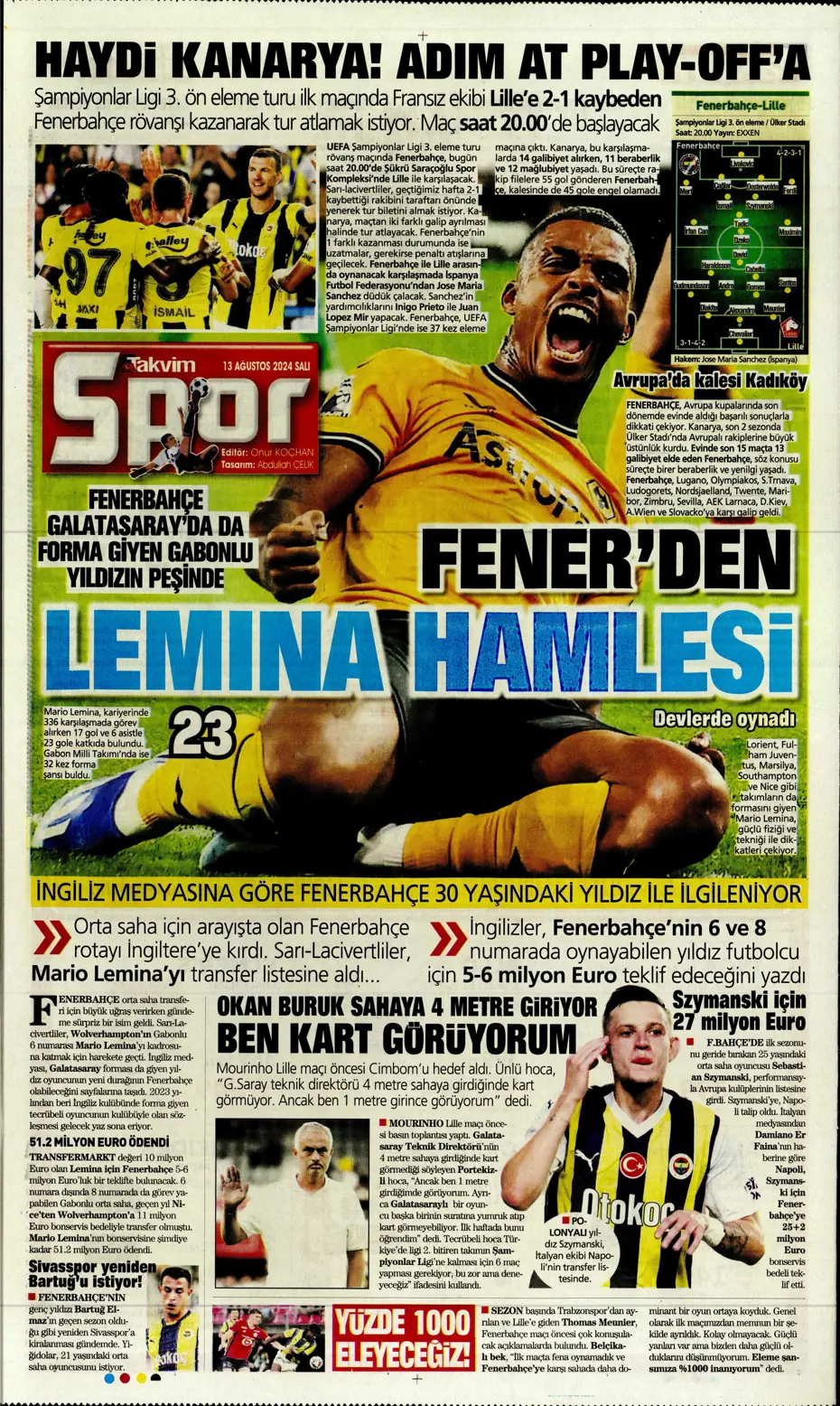 "Szymanski'ye 27 milyon euroluk teklif" | Sporun manşetleri - 34