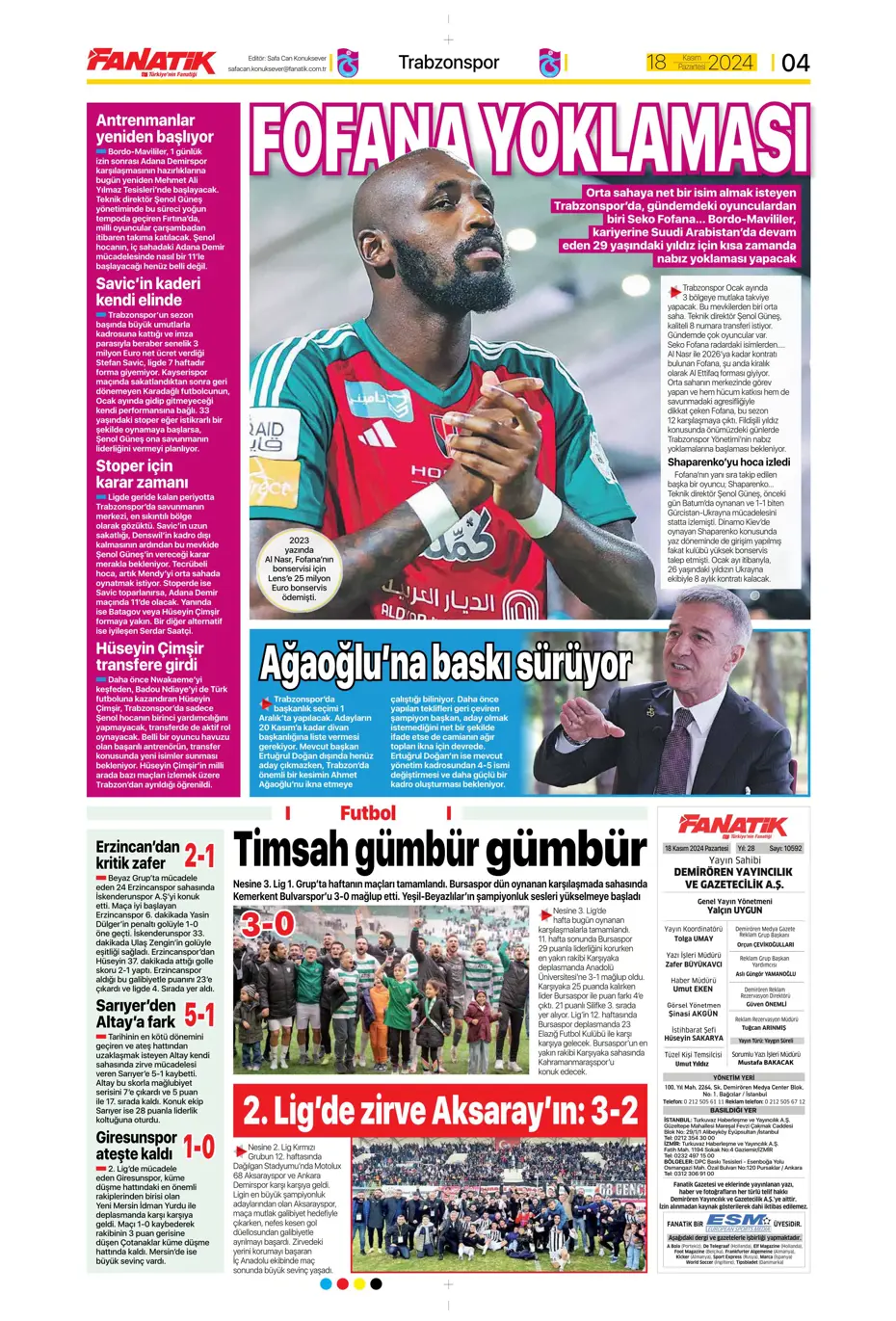 "Talisca olmazsa B planında 2 yıldız var" | Sporun manşetleri - 7