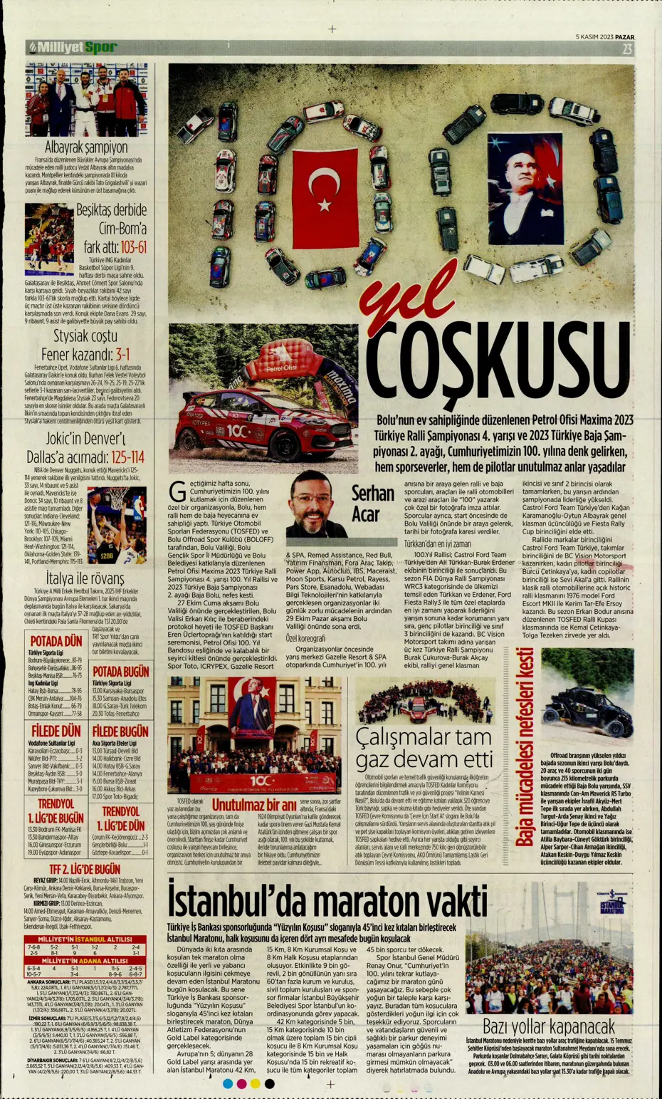 "Kadıköy'de tarihi fırtına" | Sporun manşetleri (5 Kasım 2023) - 32