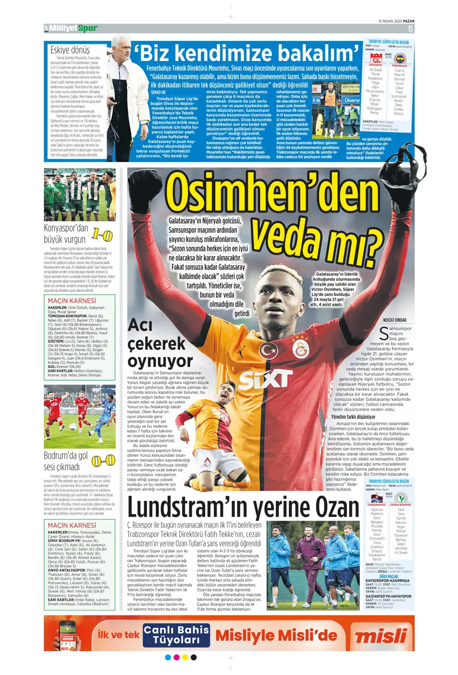 "Dzeko'nun yerine Müller" | Sporun manşetleri - 22