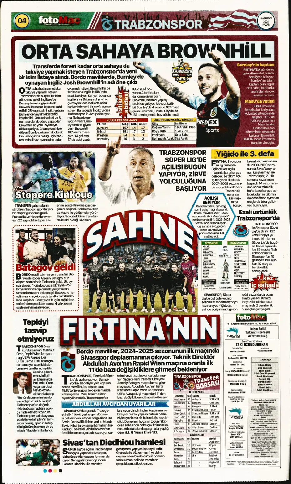 "Mou varsa fire yok" | Sporun manşetleri (11 Ağustos 2024) - 11