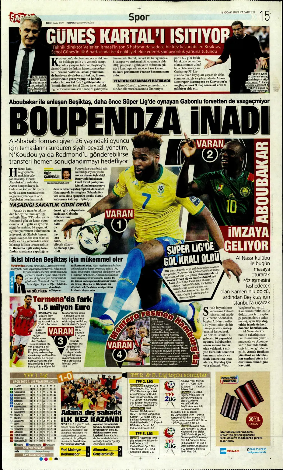 Sporun Manşetleri (16 Ocak 2023) - 31