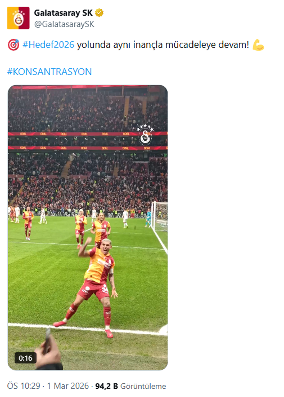 Fenerbahçe maçının ardından Galatasaray'dan paylaşım geldi - 3