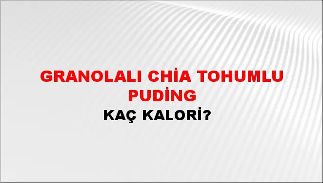 Granolalı Chia Tohumlu Puding Granolalı Chia Tohumlu Puding