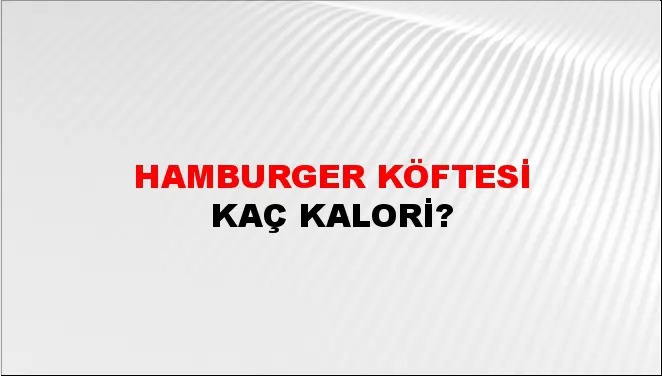 Hamburger Köftesi Hamburger Köftesi