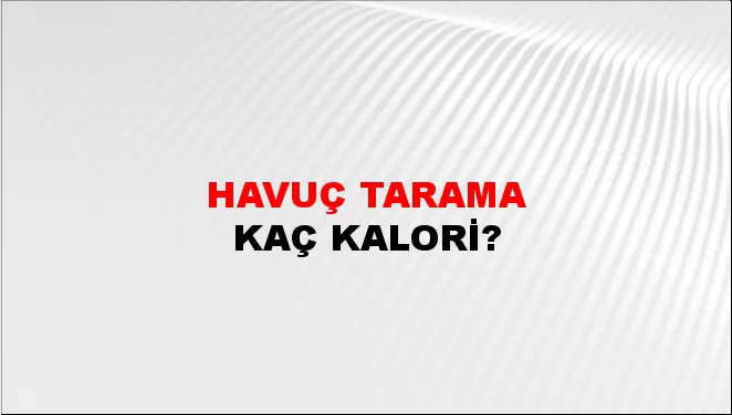 Havuç Tarama Havuç Tarama