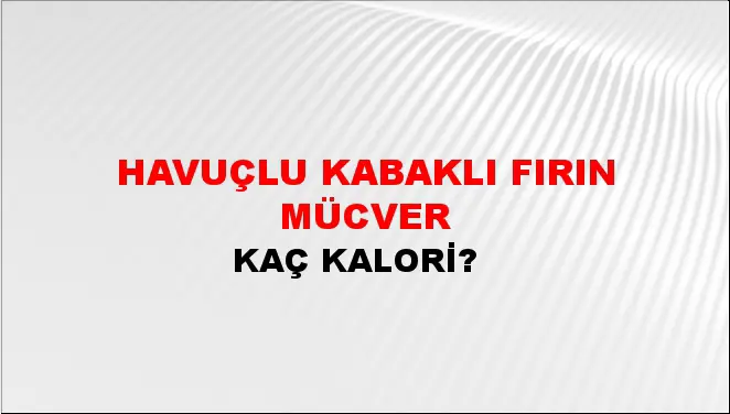 Havuçlu Kabaklı Fırın Mücver