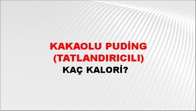 Kakaolu Puding (Tatlandırıcılı)