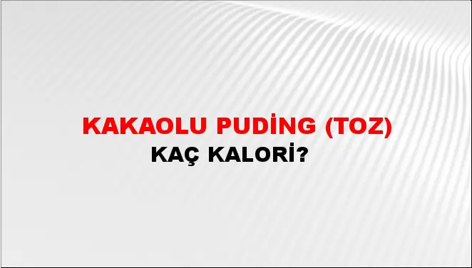 Kakaolu Puding (Toz)