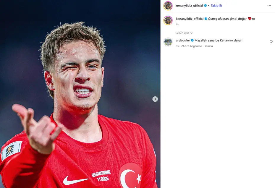 Kenan Yıldız'ın paylaşımına Arda Güler'in yaptığı yorum olay oldu: Binlerce beğeni geldi - 3 Kenan Yıldız'ın paylaşımına Arda Güler'in yaptığı yorum olay oldu: Binlerce beğeni geldi - 3