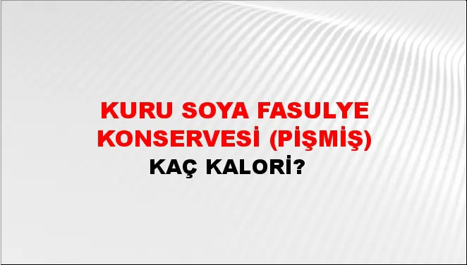 Kuru Soya Fasulye Konservesi (Pişmiş)